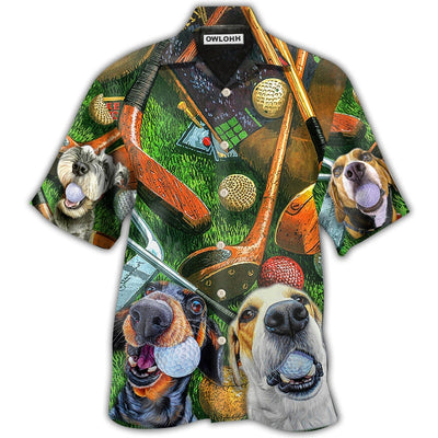 Hawaiian Shirt / Adults / S Golf Vintage Style Funny Dog - Hawaiian Shirt - Owls Matrix LTD