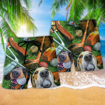 Golf Style Funny Dog Colorful - Beach Short - Owls Matrix LTD