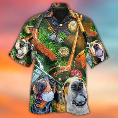 Golf Vintage Style Funny Dog - Hawaiian Shirt - Owls Matrix LTD