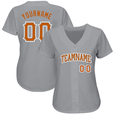 Custom Gray Texas Orange-White Authentic Baseball Jersey - Owls Matrix LTD