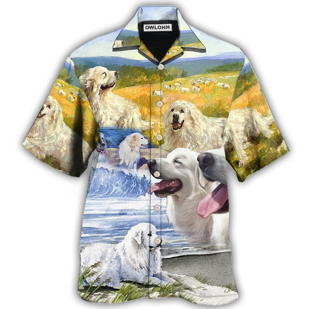 Hawaiian Shirt / Adults / S Great Pyrenees Art Dog Lovely - Hawaiian Shirt - Owls Matrix LTD