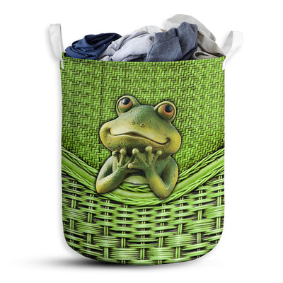 S: 17.72”x13.78” (45x35 cm) Frog Green Frog Basic Style – Laundry Basket - Owls Matrix LTD
