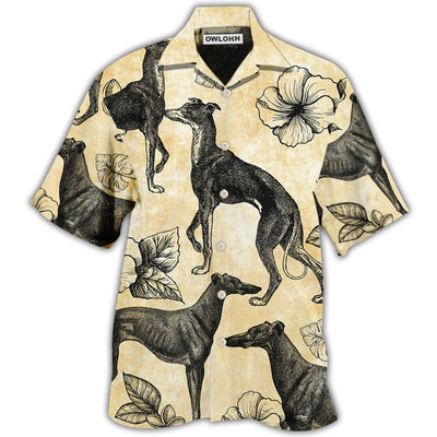 Hawaiian Shirt / Adults / S Greyhound Tropical Floral I Love That - Hawaiian Shirt - Owls Matrix LTD