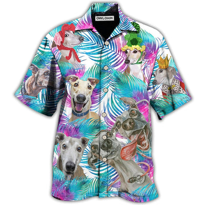 Hawaiian Shirt / Adults / S Greyhound Tropical Leaf Style - Hawaiian Shirt - Owls Matrix LTD