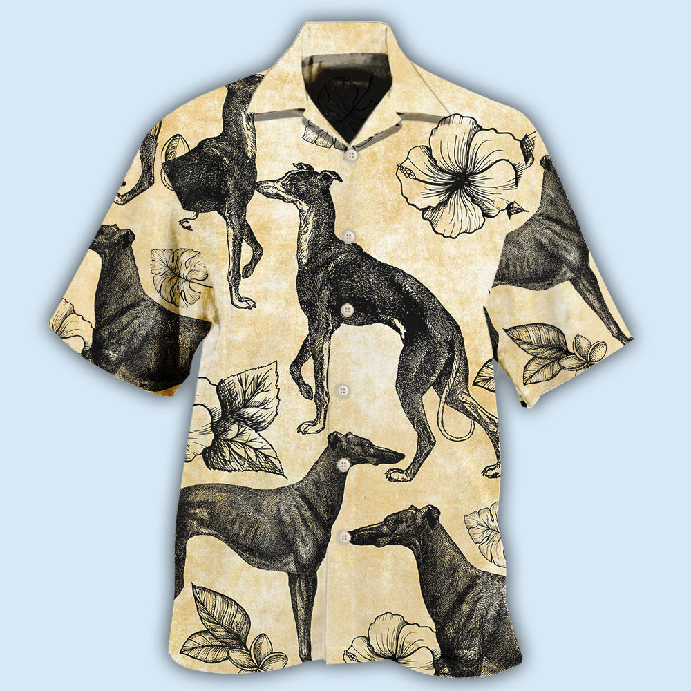 Greyhound Tropical Floral I Love That - Hawaiian Shirt - Owls Matrix LTD