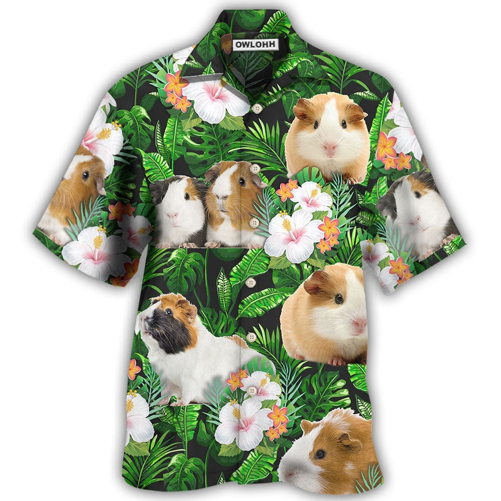 Hawaiian Shirt / Adults / S Guinea Pig Green Tropical Leaf - Hawaiian Shirt - Owls Matrix LTD