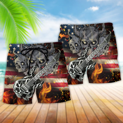 Guitar Independence Day America - Beach Short - Owls Matrix LTD