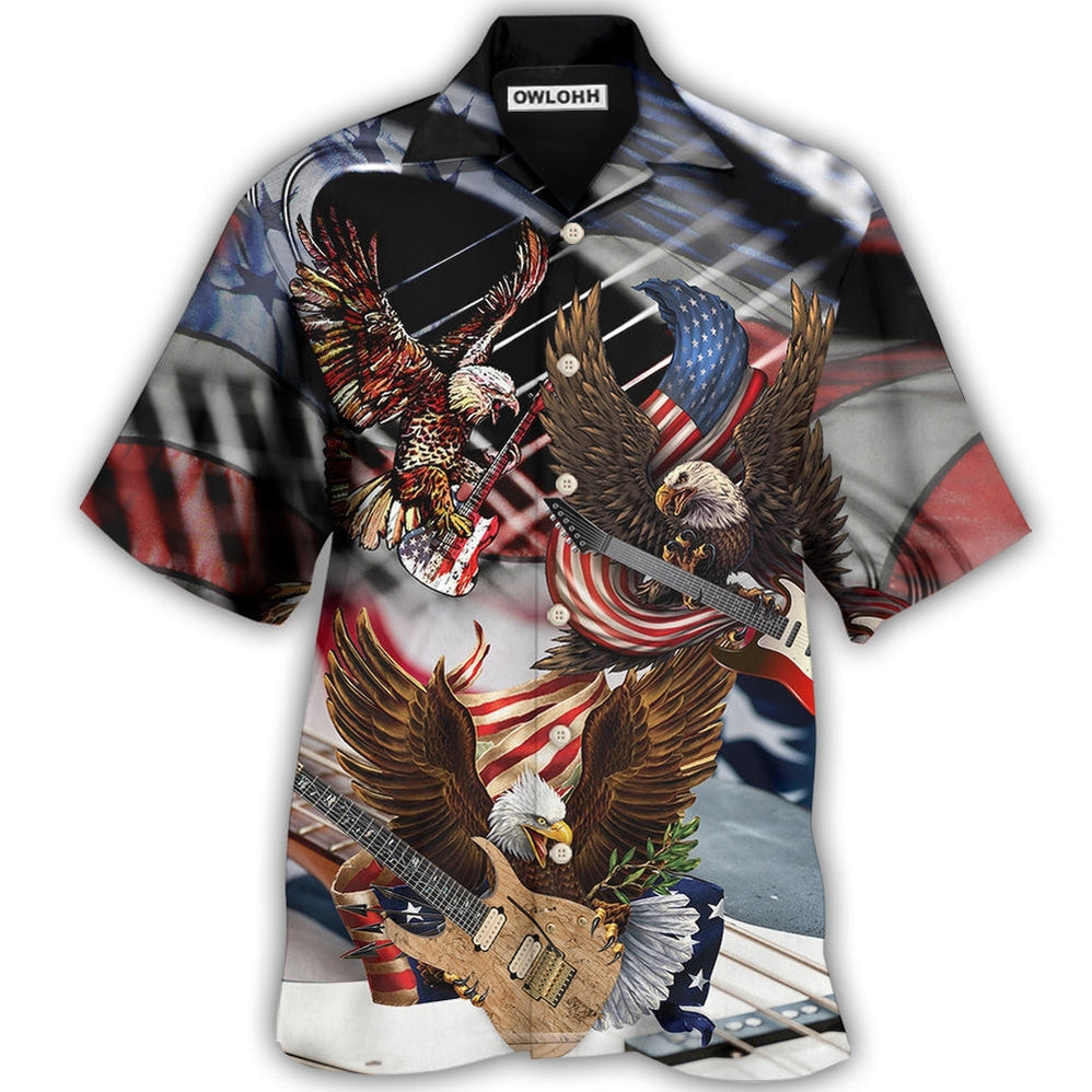 Hawaiian Shirt / Adults / S Guitar Independence Day Eagle - Hawaiian Shirt - Owls Matrix LTD
