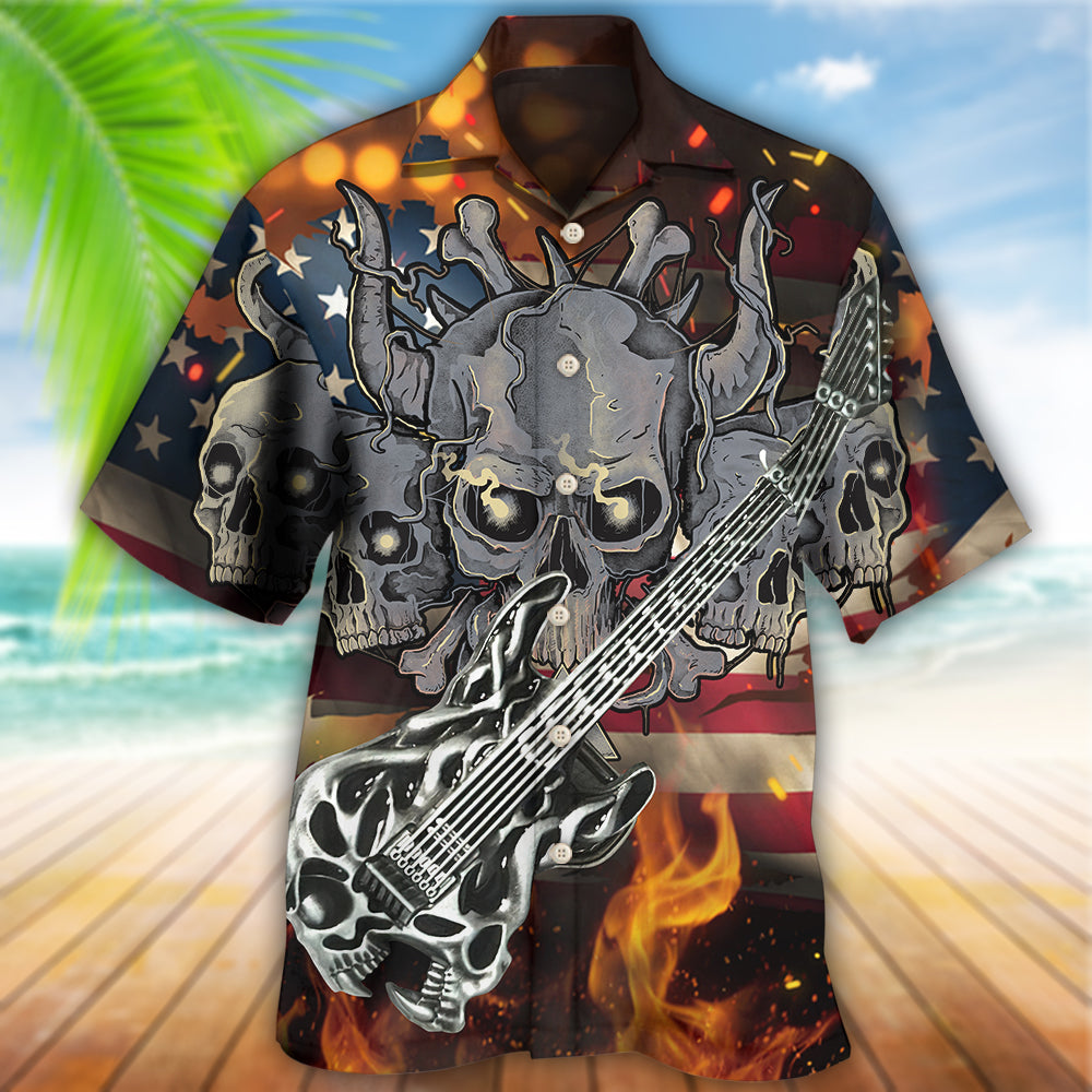 Guitar Independence Day America - Hawaiian Shirt - Owls Matrix LTD