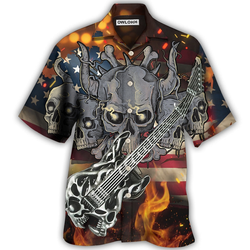 Hawaiian Shirt / Adults / S Guitar Independence Day America - Hawaiian Shirt - Owls Matrix LTD