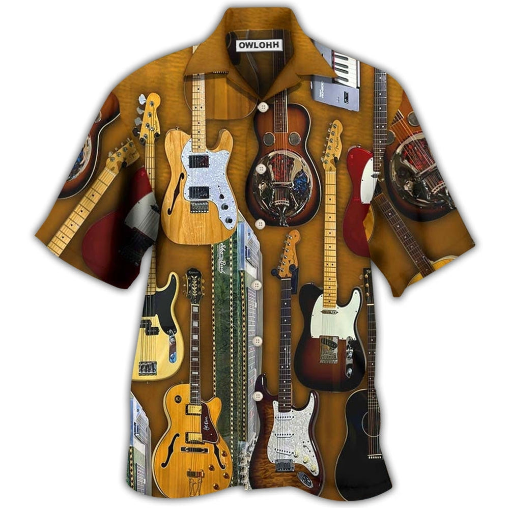 Hawaiian Shirt / Adults / S Guitar Vintage Basic Style - Hawaiian Shirt - Owls Matrix LTD