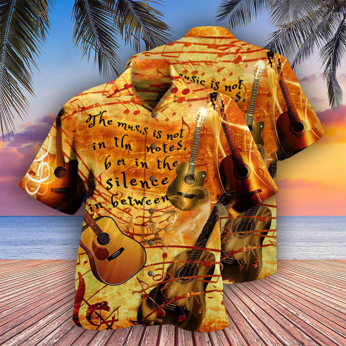 Guitar Vintage The Silence - Hawaiian Shirt - Owls Matrix LTD