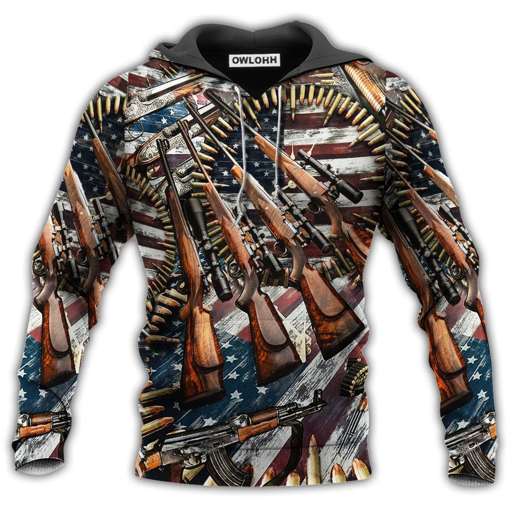Unisex Hoodie / S Gun Make No Mistake About It, It’s American Control Classic - Hoodie - Owls Matrix LTD