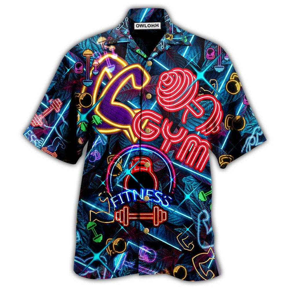 Hawaiian Shirt / Adults / S Gym Love Fitness Neon Style - Hawaiian Shirt - Owls Matrix LTD