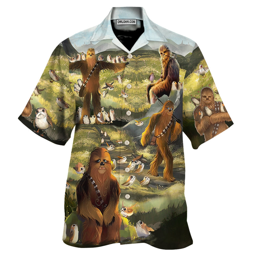 Star Wars The Last Jedi Chewbacca & Porgs - Hawaiian Shirt