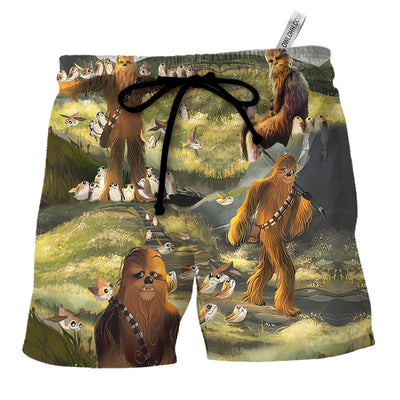 Star Wars The Last Jedi Chewbacca & Porgs - Beach Short