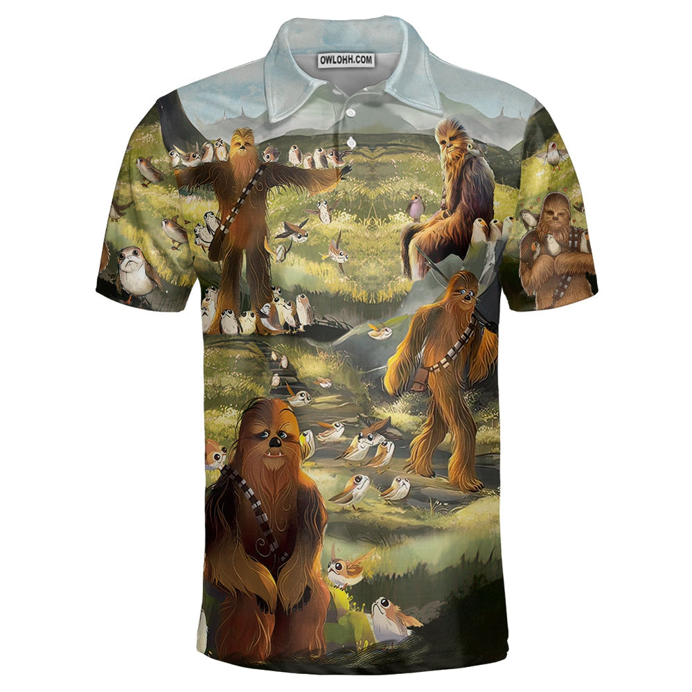 Star Wars The Last Jedi Chewbacca & Porgs - Polo Shirt