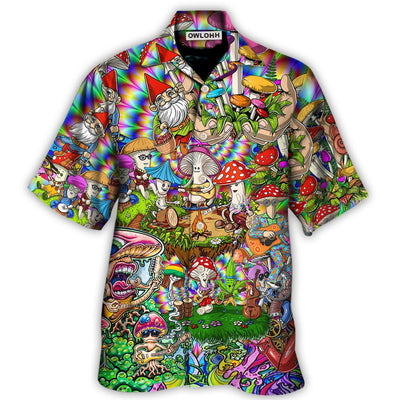 Hawaiian Shirt / Adults / S Hippie Mushroom Music Band Of Life - Hawaiian Shirt - Owls Matrix LTD