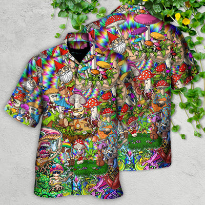 Hippie Mushroom Music Band Of Life - Hawaiian Shirt - Owls Matrix LTD