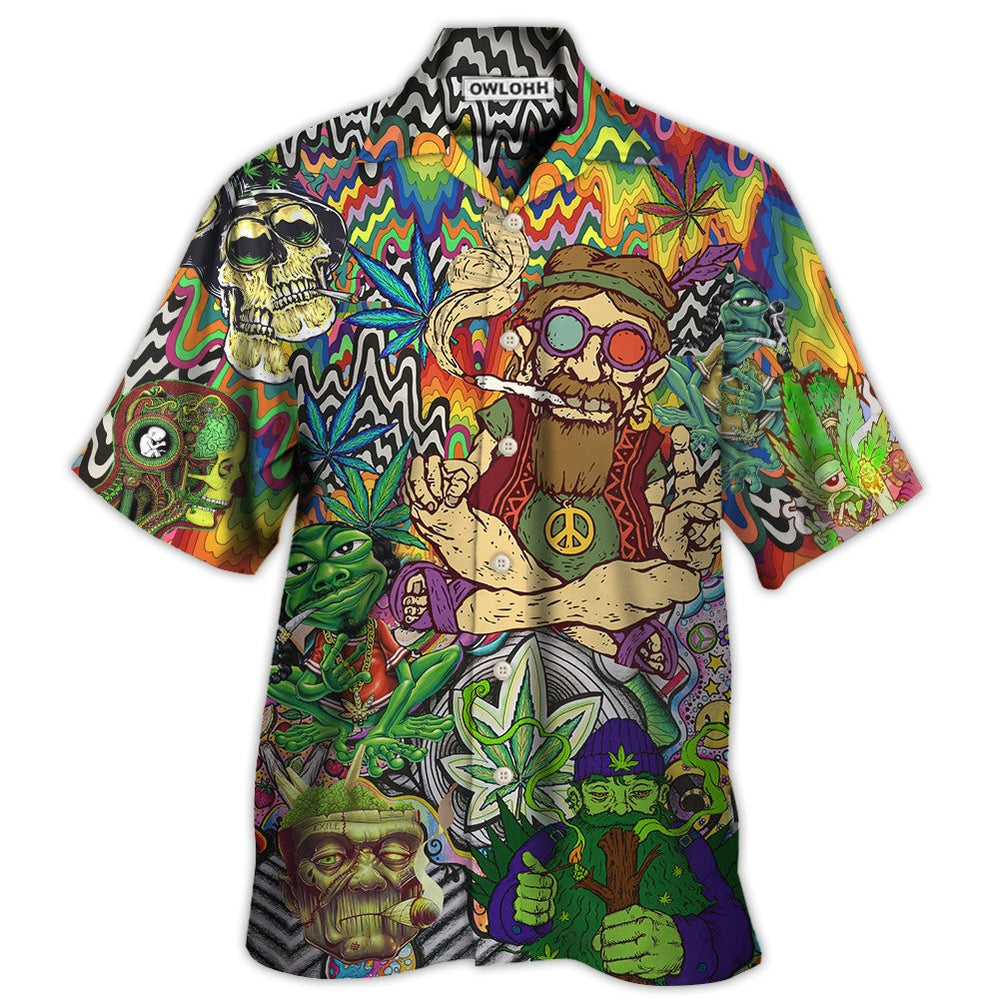 Hawaiian Shirt / Adults / S Hippie Feel Freedom From Smoking Cool Style - Hawaiian Shirt - Owls Matrix LTD