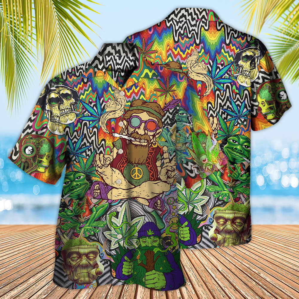 Hippie Feel Freedom From Smoking Cool Style - Hawaiian Shirt - Owls Matrix LTD