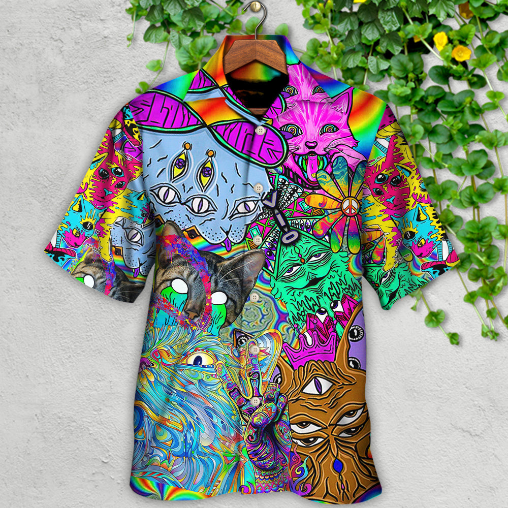 Hippie Cat Break My Mind - Hawaiian Shirt - Owls Matrix LTD
