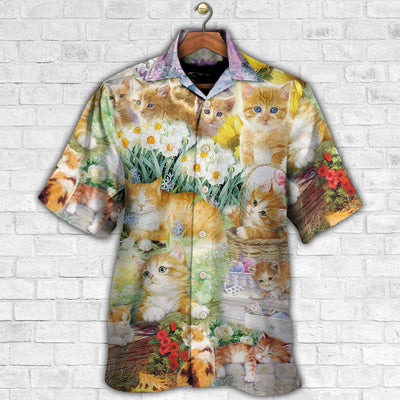 Cat Kitty Lover Art - Hawaiian Shirt - Owls Matrix LTD