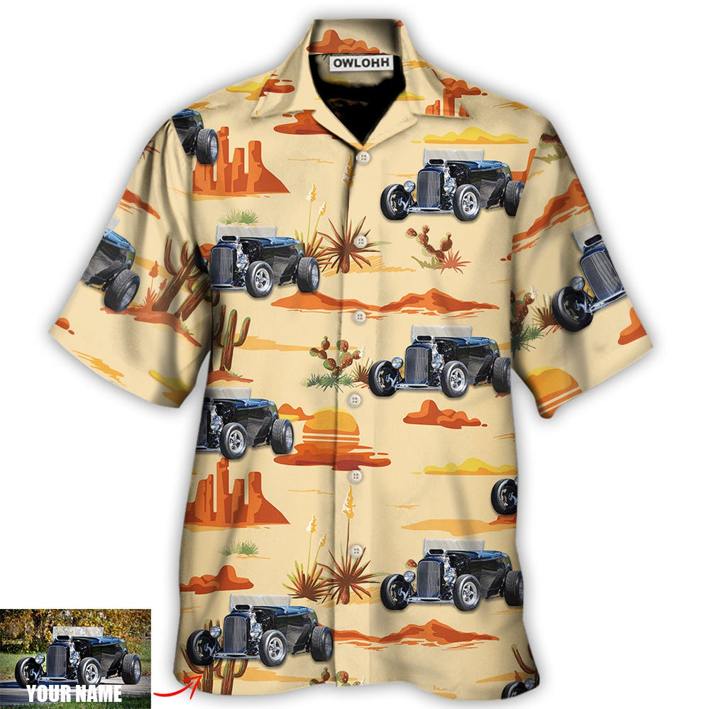 Hawaiian Shirt / Adults / S Hot Rod Vintage Landscape Cowboy Custom Photo - Hawaiian Shirt - Owls Matrix LTD
