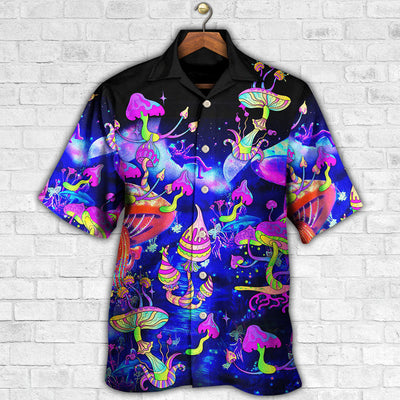 Hippie Mushroom Galaxy Neon Colorful Art - Hawaiian Shirt - Owls Matrix LTD