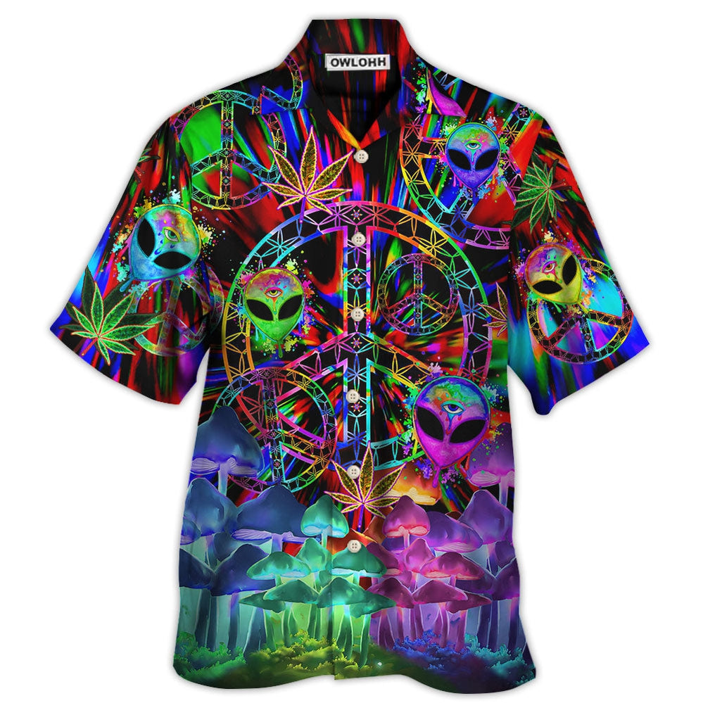 Hawaiian Shirt / Adults / S Hippie Alien Peace Color Stunning - Hawaiian Shirt - Owls Matrix LTD
