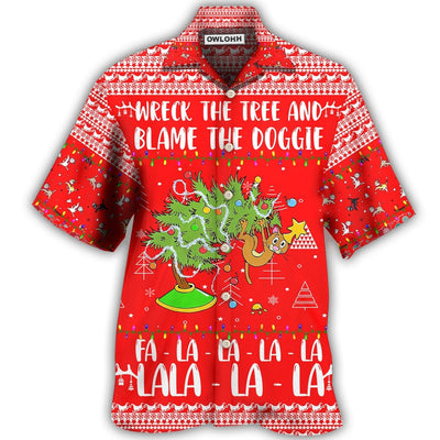 Hawaiian Shirt / Adults / S Cat Wreck The Tree Christmas Red Style - Hawaiian Shirt - Owls Matrix LTD
