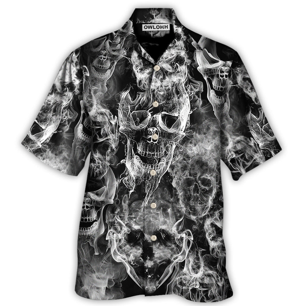Skull Smoke Kill This Life - Hawaiian Shirt - Owls Matrix LTD