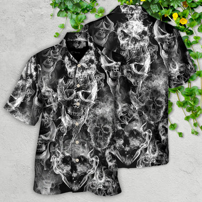 Skull Smoke Kill This Life - Hawaiian Shirt - Owls Matrix LTD