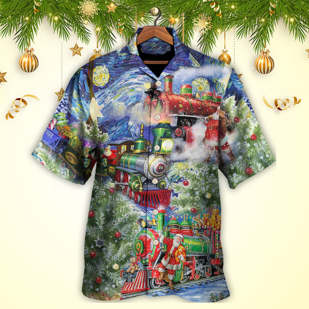 Christmas The Gift Train Arrives At The Wharf - Hawaiian Shirt - Owls Matrix LTD