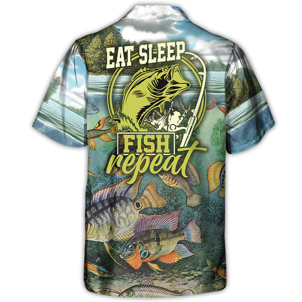Fishing Eat Sleep Fish And Repeat - Hawaiian Shirt