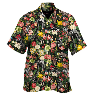 Star Wars And Floral Pattern - Hawaiian Shirt
