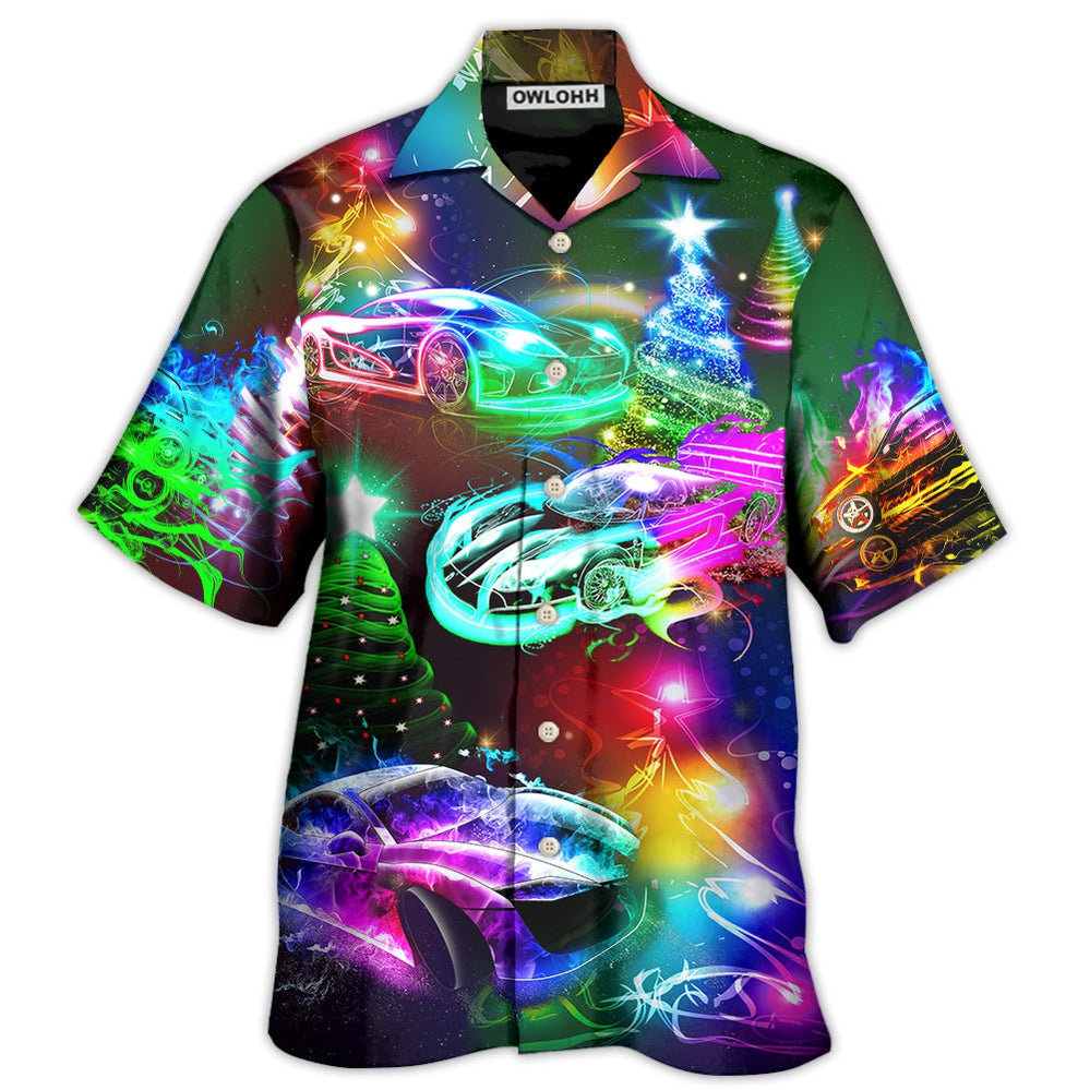 Hawaiian Shirt / Adults / S Car Racing Christmas Merry Everything Happy Always - Hawaiian Shirt - Owls Matrix LTD