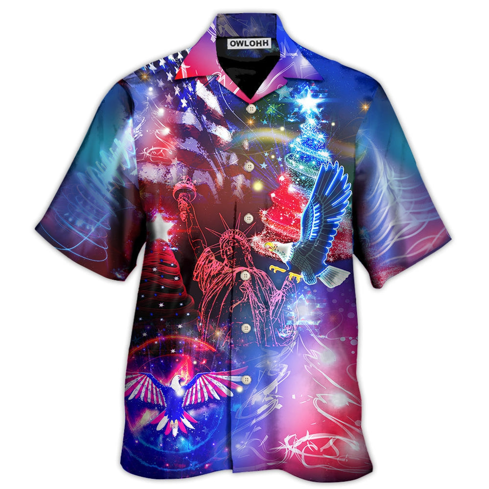 Hawaiian Shirt / Adults / S America Christmas Merry Everything Happy Always - Hawaiian Shirt - Owls Matrix LTD
