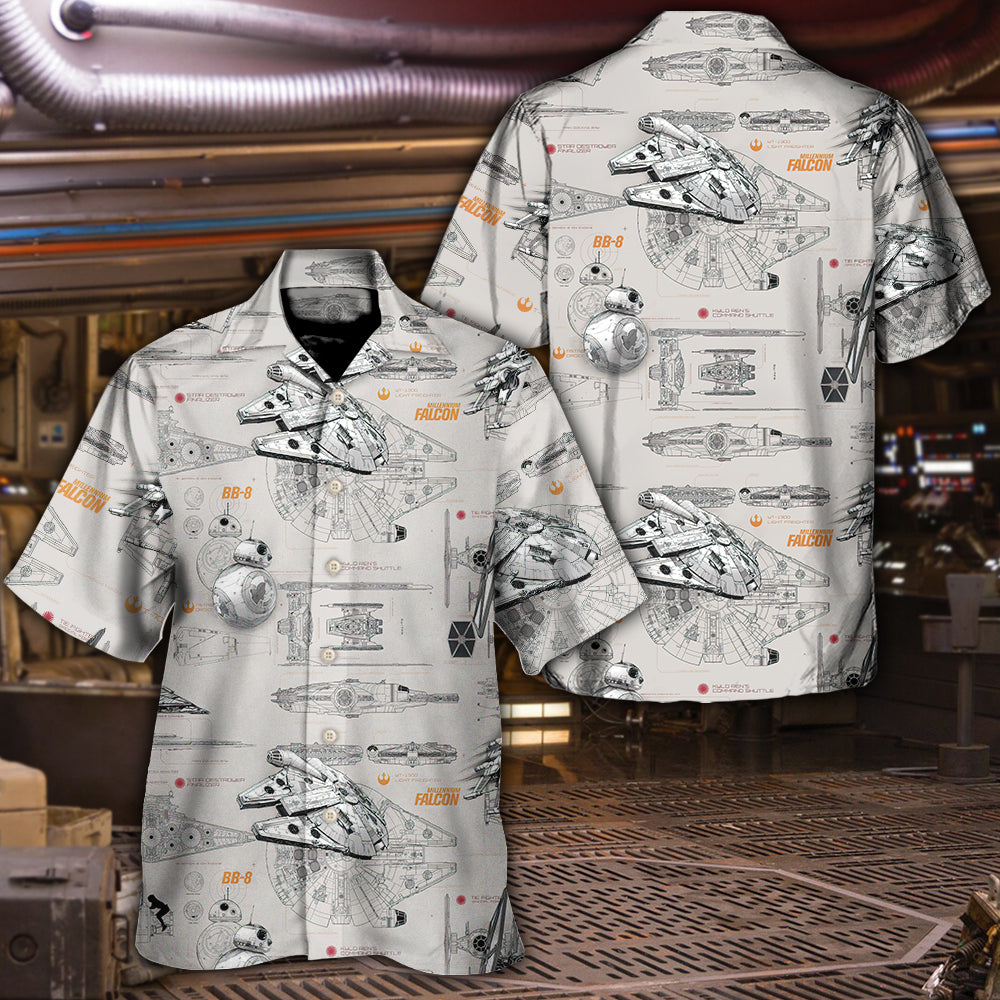 Star Wars Millennium Falcon Speeder X-Wing, Sci-Fi - Hawaiian Shirt