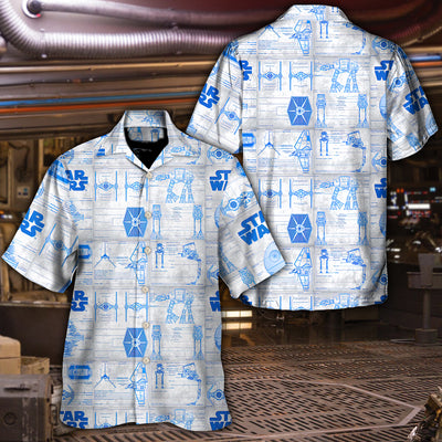 Star Wars Galaxy Ships Imperial Walkers - Hawaiian Shirt