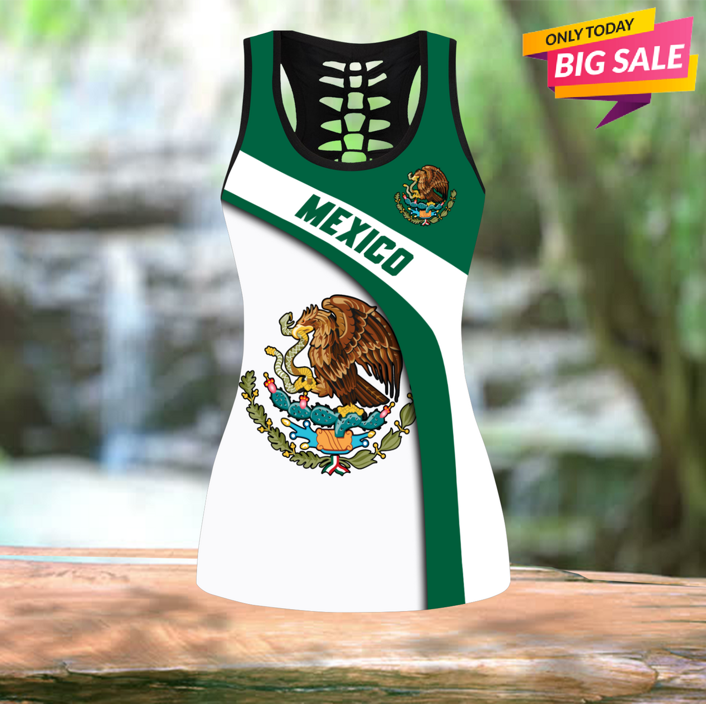 Aztec Mexico Green Style - Tank Top Hollow - Owls Matrix LTD