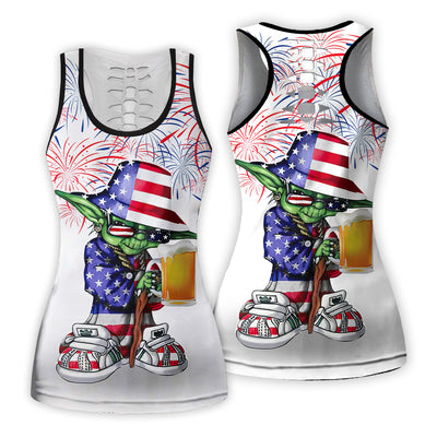 Independence Day SW Yoda With Beer - Tank Top Hollow