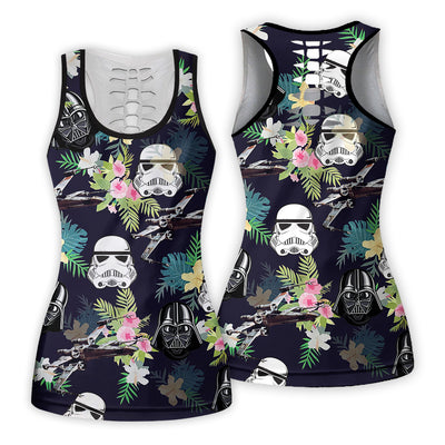 Star Wars Darth Vader Stormtrooper Helmet Tropical Pattern - Tank Top Hollow