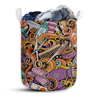 Hairstylist Doodle - Laundry Basket - Owls Matrix LTD