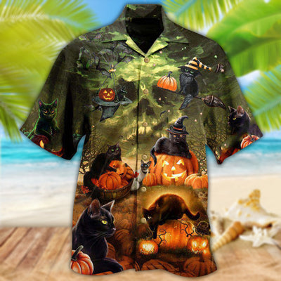 Halloween Black Cat May Luck Be Yours On Halloween - Hawaiian Shirt - Owls Matrix LTD