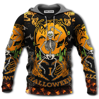 Unisex Hoodie / S Halloween Dancing Skeleton Dark - Hoodie - Owls Matrix LTD