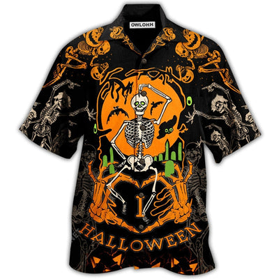 Hawaiian Shirt / Adults / S Halloween Dancing Skeleton So Scared - Hawaiian Shirt - Owls Matrix LTD