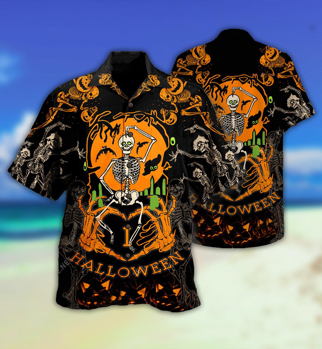 Halloween Dancing Skeleton So Scared - Hawaiian Shirt - Owls Matrix LTD