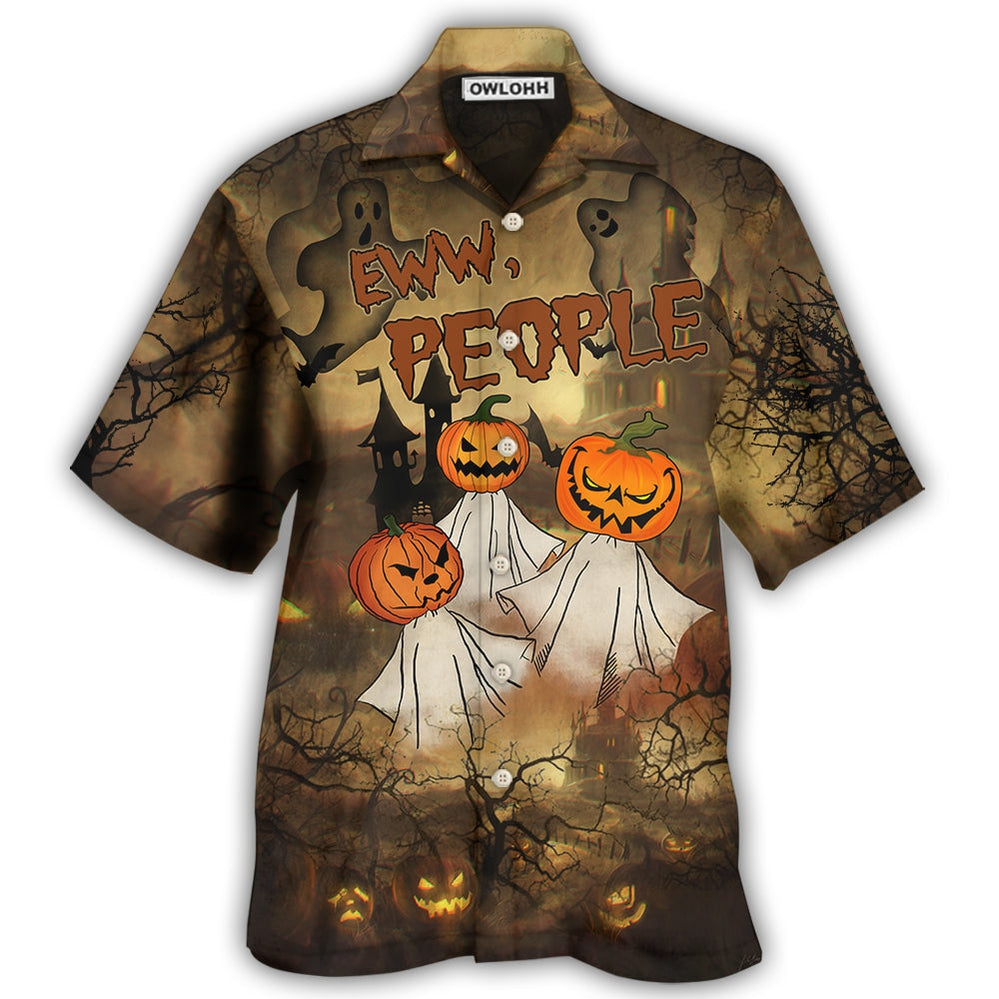 Hawaiian Shirt / Adults / S Halloween Eww People Pumpkin Ghost Halloween - Hawaiian Shirt - Owls Matrix LTD