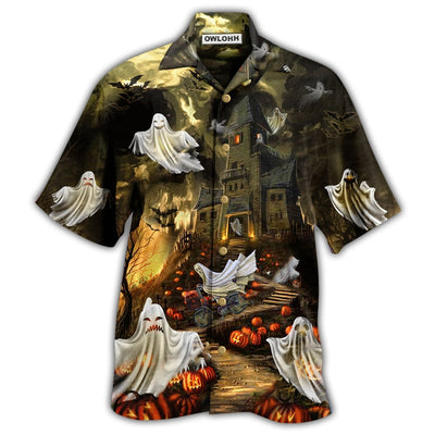 Hawaiian Shirt / Adults / S Halloween Night And Ghost - Hawaiian Shirt - Owls Matrix LTD